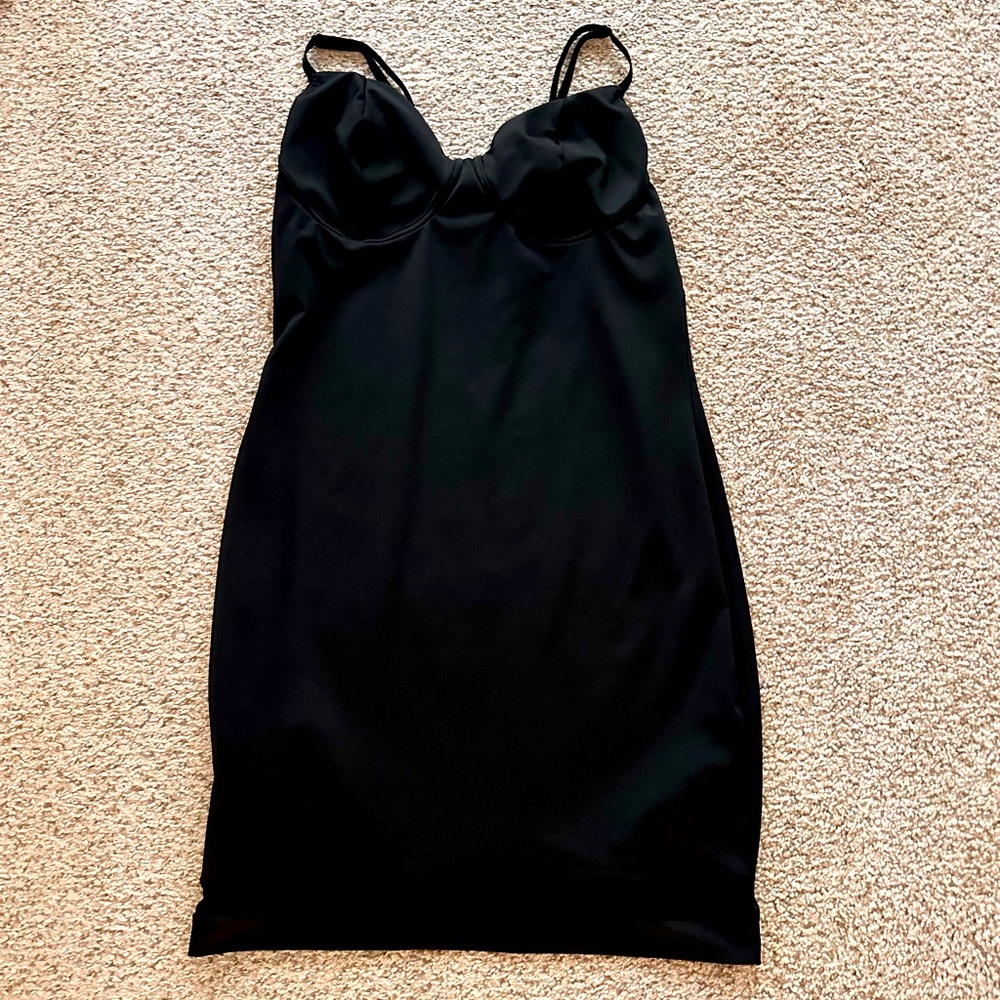 Sexy black midi dress